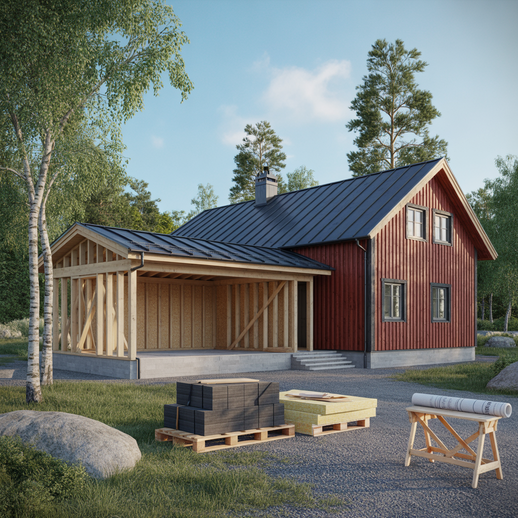 kostnad for att bygga garage material arbete och tillstand