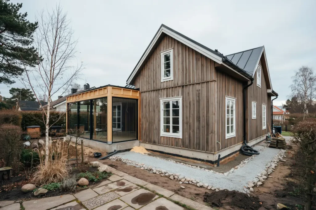 bygga uterum mot hus grund isolering bygglov och smarta val f r svenskt klimat