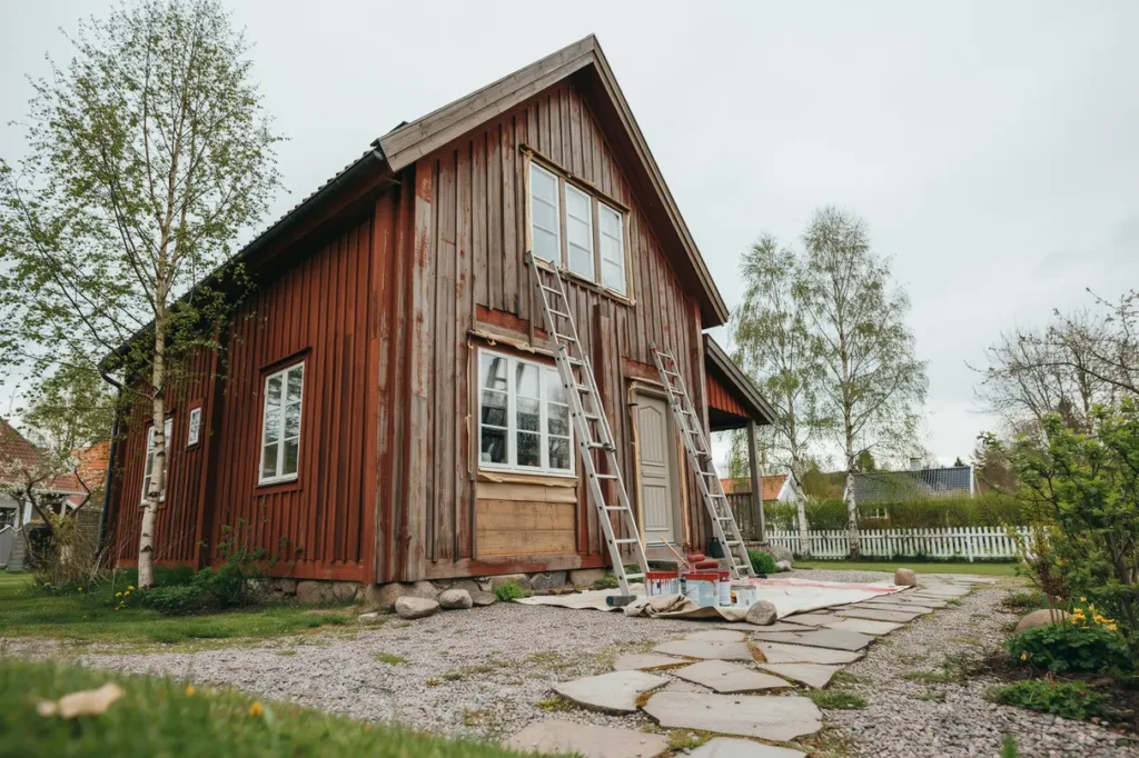 m la om huset utv ndigt r tt s song f rarbete och f rgval som h ller l nge